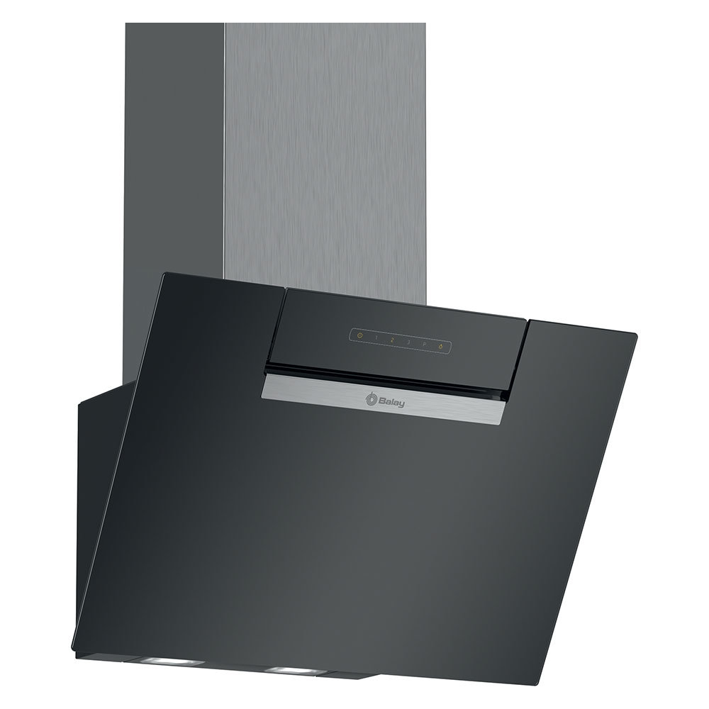 Campana BALAY 3BC566GN, 60 cm, Cristal Negro, Clase B, Decorativa de pared inclinada