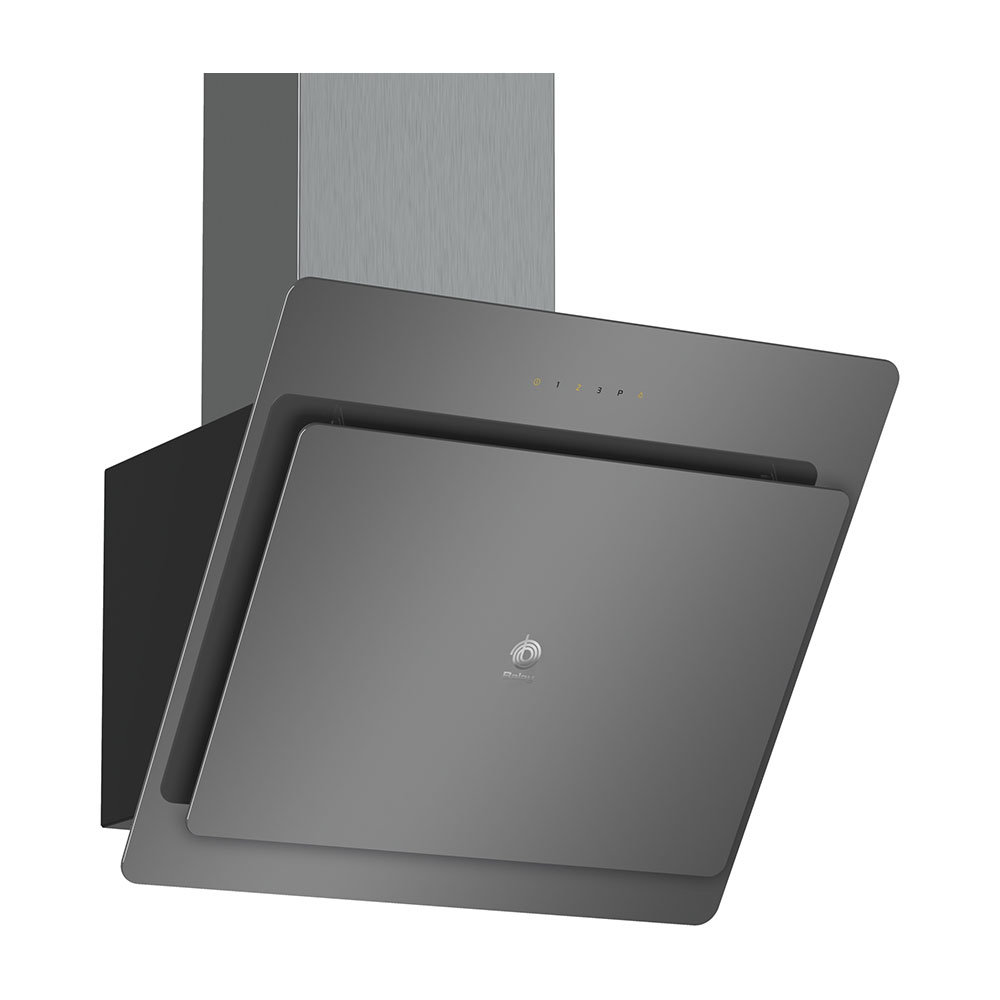 Campana BALAY 3BC567GG, 60 cm, Cristal Gris Antracita, Clase B, Decorativa de pared inclinada