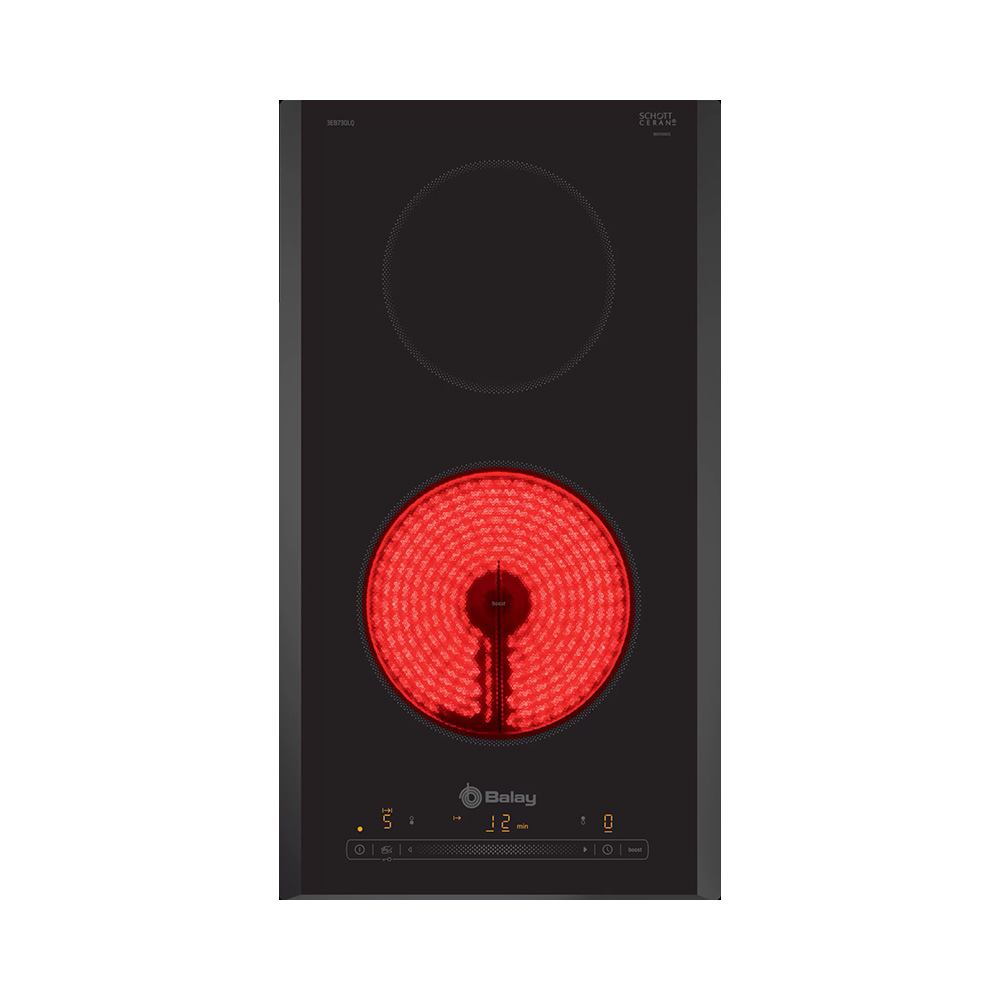 Placa BALAY 3EB730LQ, 30 cm, Negra/Biselada, Dominó, Encastrable