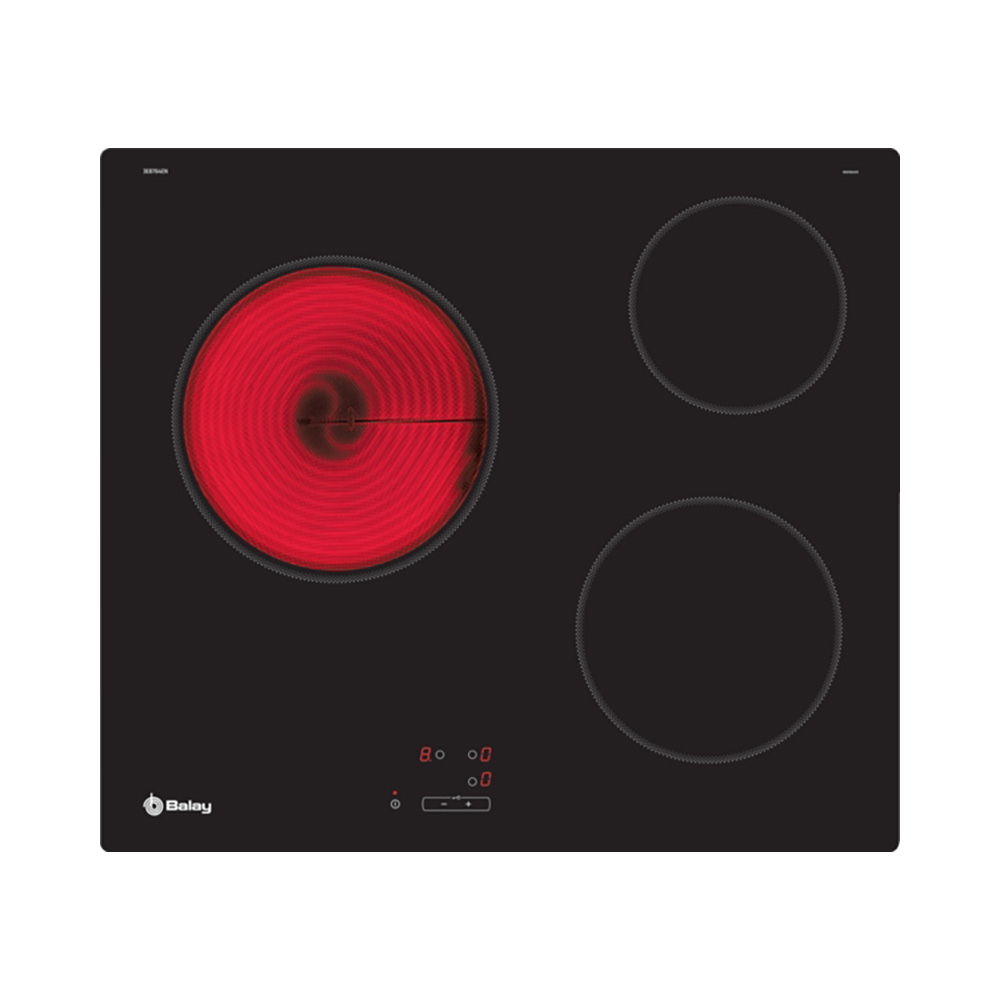 Placa BALAY 3EB764EN, 60 cm, Negro, Vitrocerámica, Encastrable