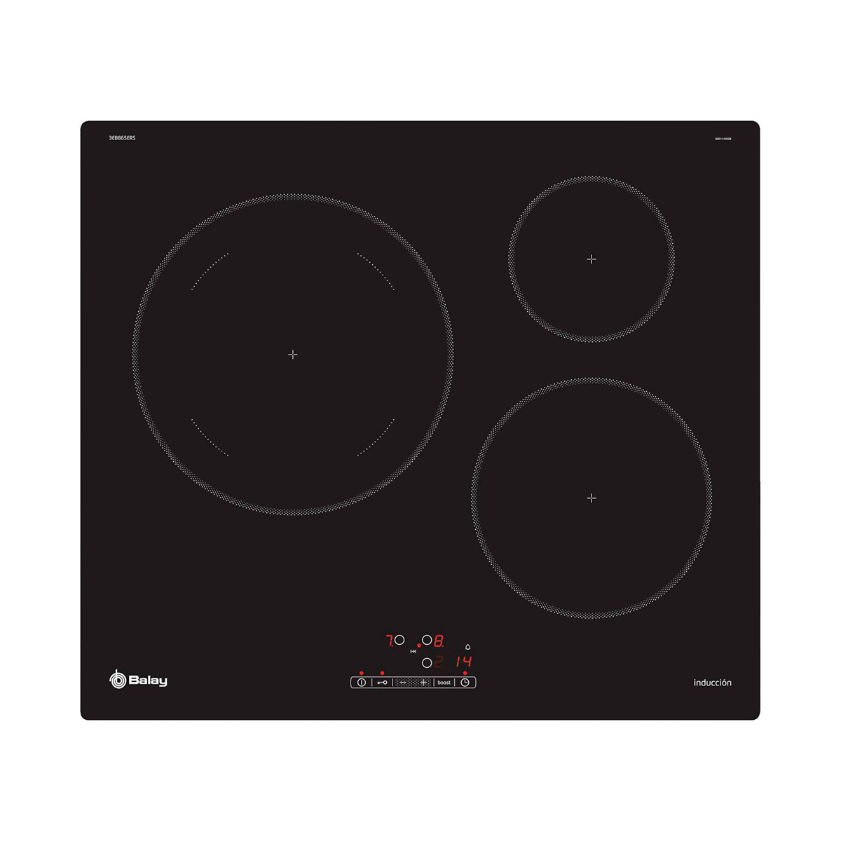 Placa BALAY 3EB865ERS, 60 cm, Negro, Inducción