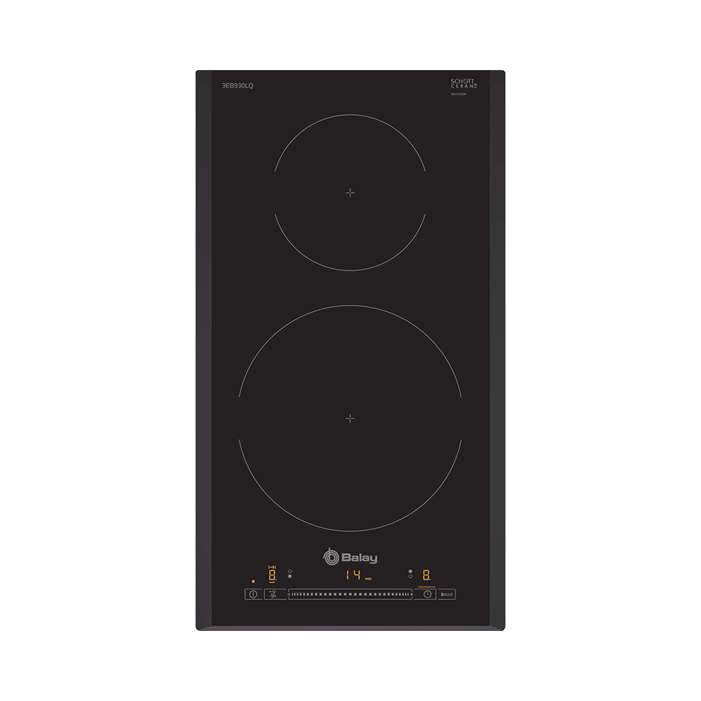Placa BALAY 3EB930LQ, 30 cm, Negra/Biselada, Dominó, Encastrable