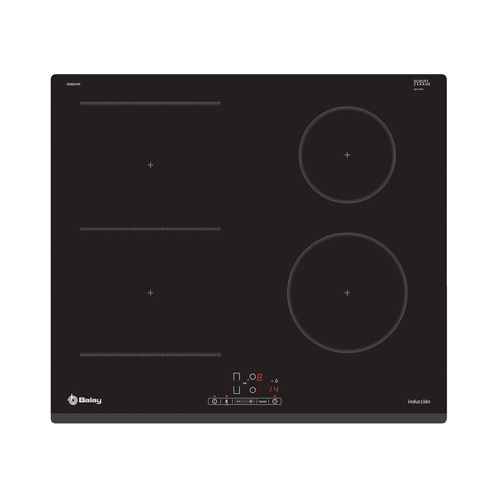 Placa BALAY 3EB963FR, 60 cm, Negra, Inducción