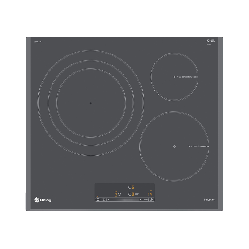 Placa BALAY 3EB967AU, 60 cm, Titanio, Inducción