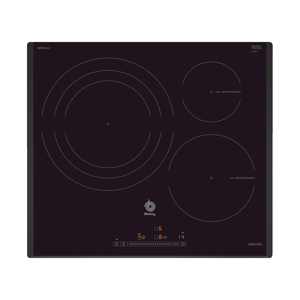 Placa BALAY 3EB967LU, 60 cm, Negro, Inducción