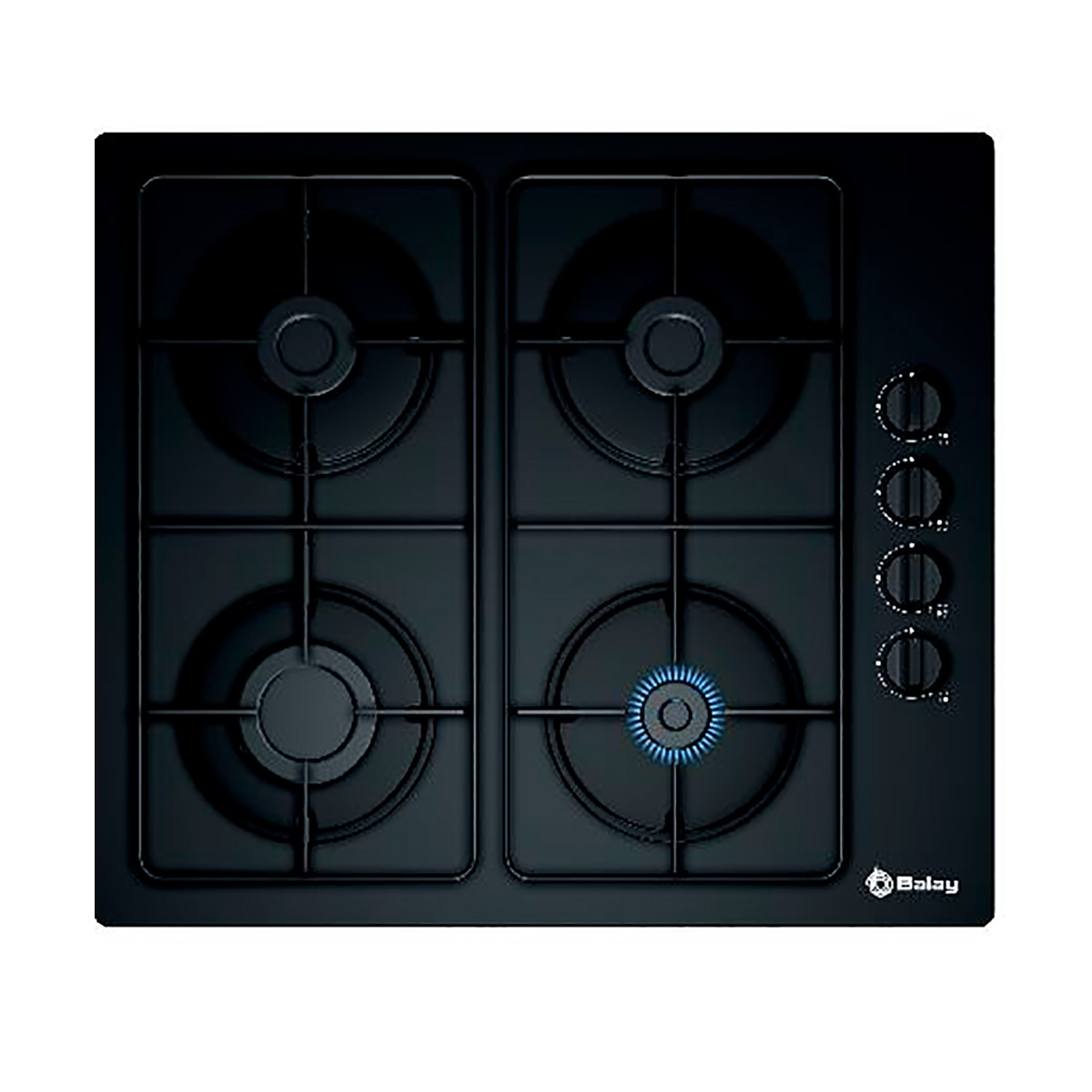 Placa BALAY 3ETG464MB, 60 cm, Cristal Negro, Gas