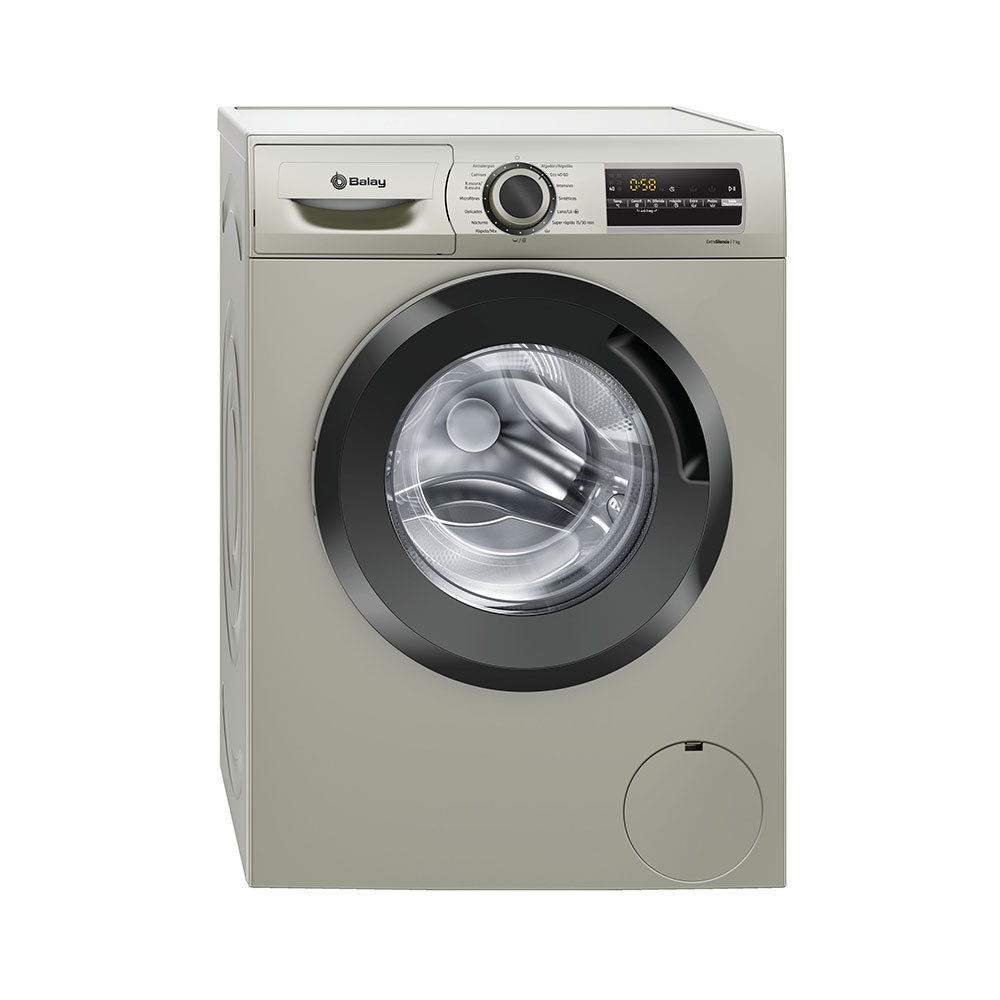 Lavadora BALAY 3TS972X, Clase D. Acero Mate Antihuellas, de Carga Frontal, 7 kg, 1200 rpm