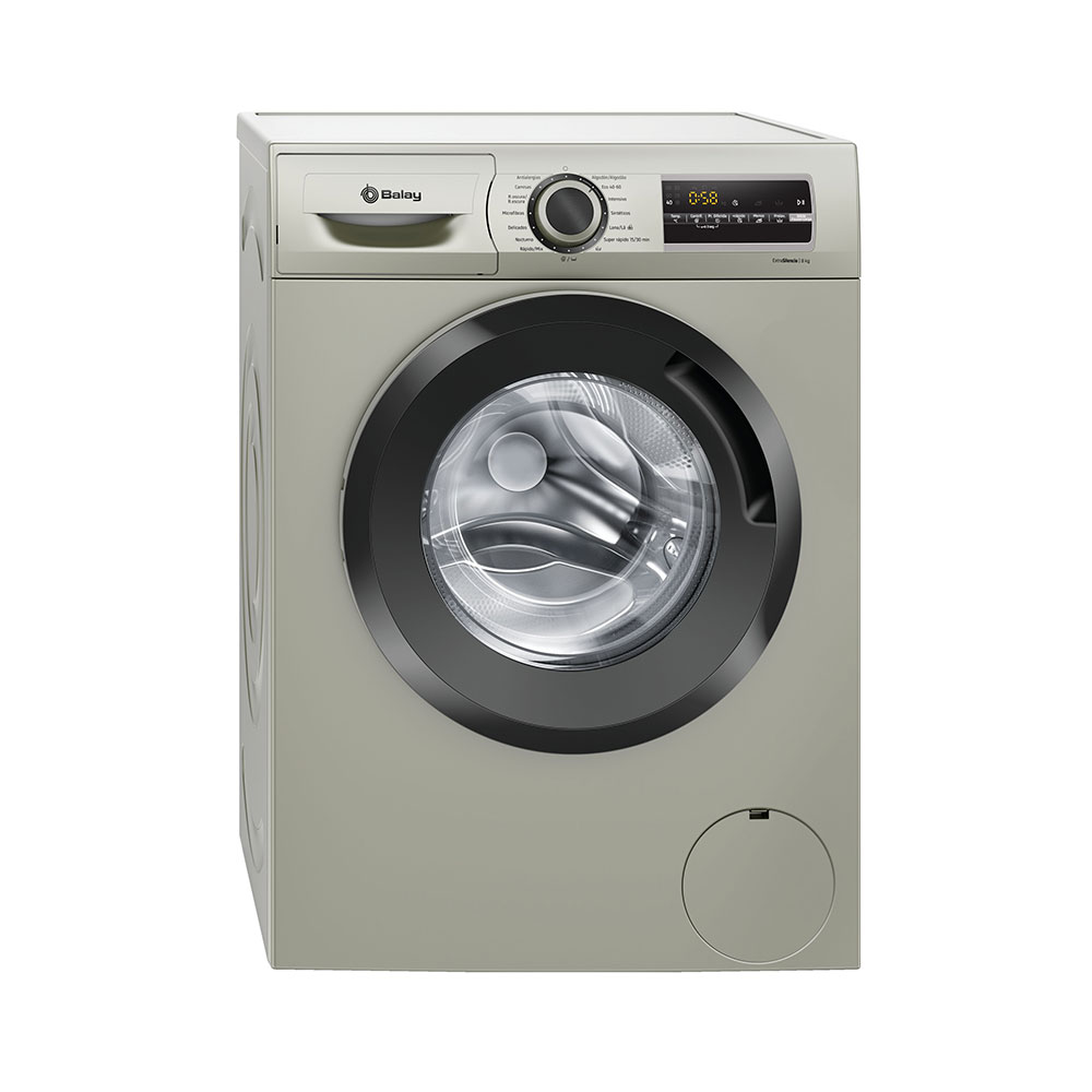 Lavadora  BALAY 3TS983XE, Clase C. Acero Mate Antihuellas,  de Carga Frontal, 8 kg, 1200 rpm