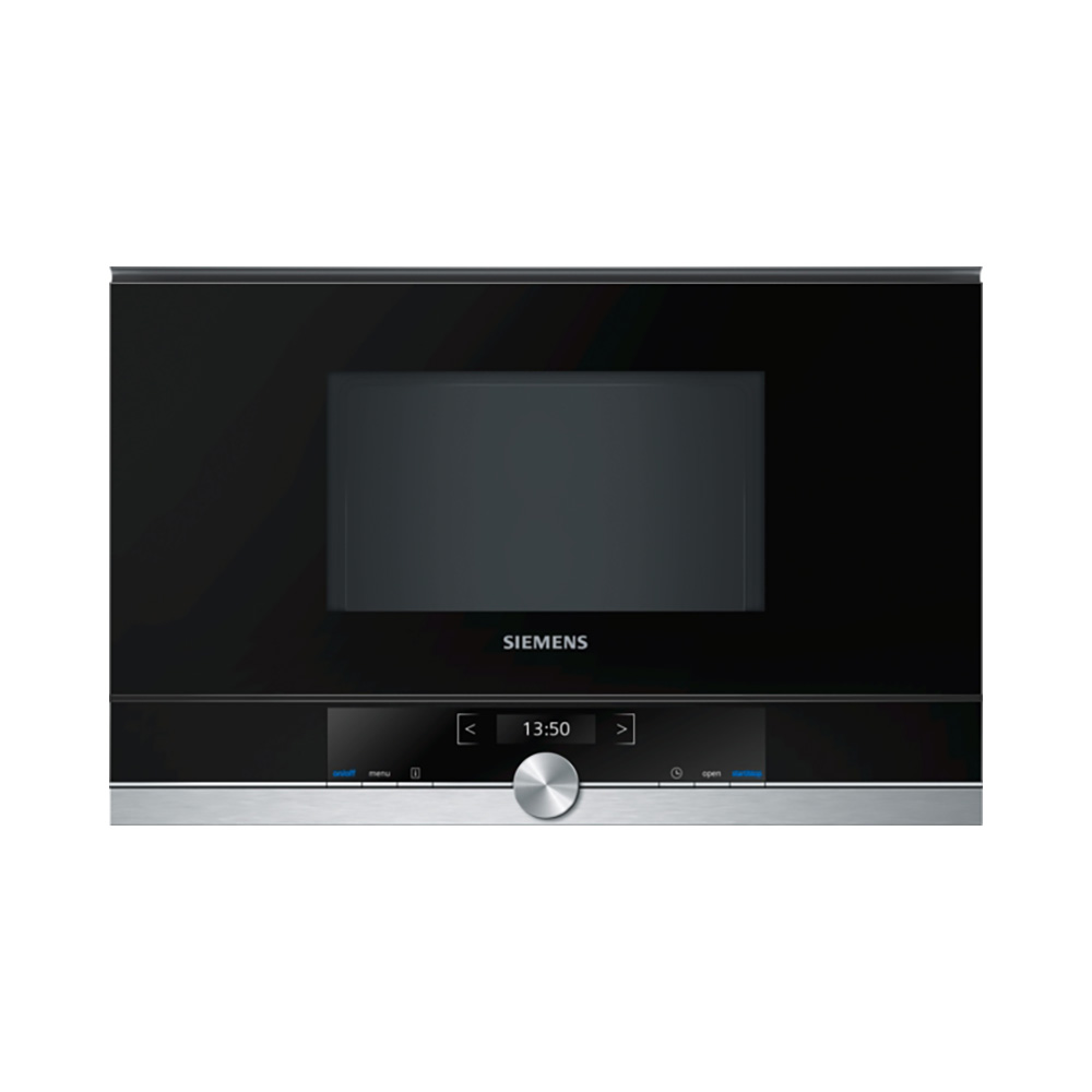 Microondas SIEMENS BF634LGS1, 60×38 cm, Acero Inox, Integrable, 21 l.