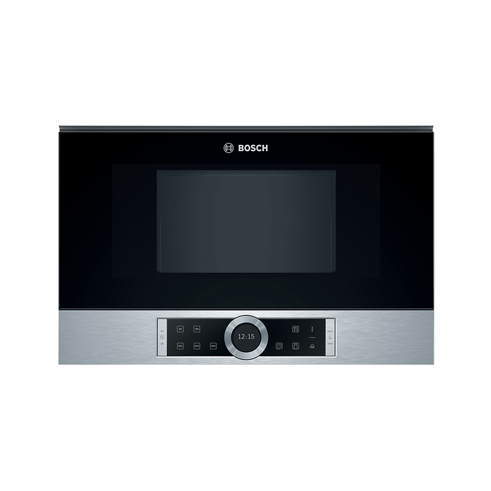 Microondas BOSCH BFR634GS1, 60×38 cm, Acero Inox, Integrable, 21 l.