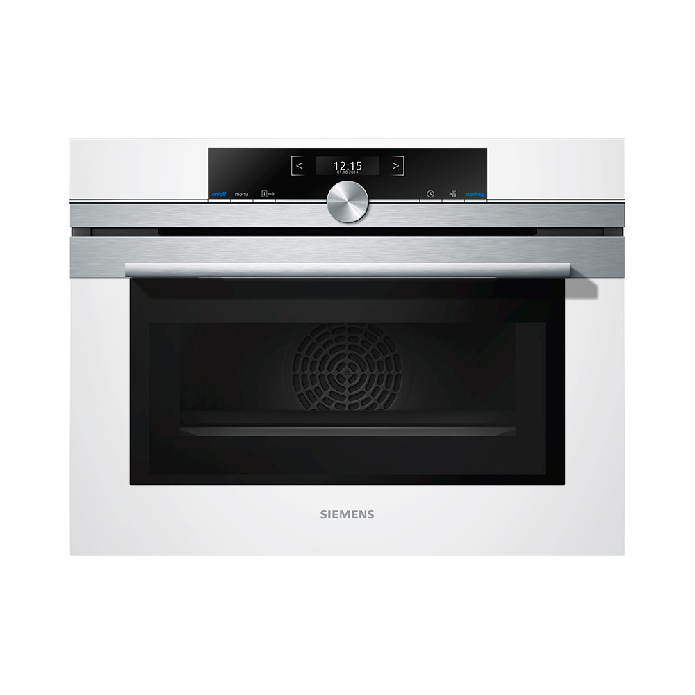 Horno SIEMENS CM633GBW1, 45 cm, Blanco, Clase A+, Microondas, Compacto, 45 l.