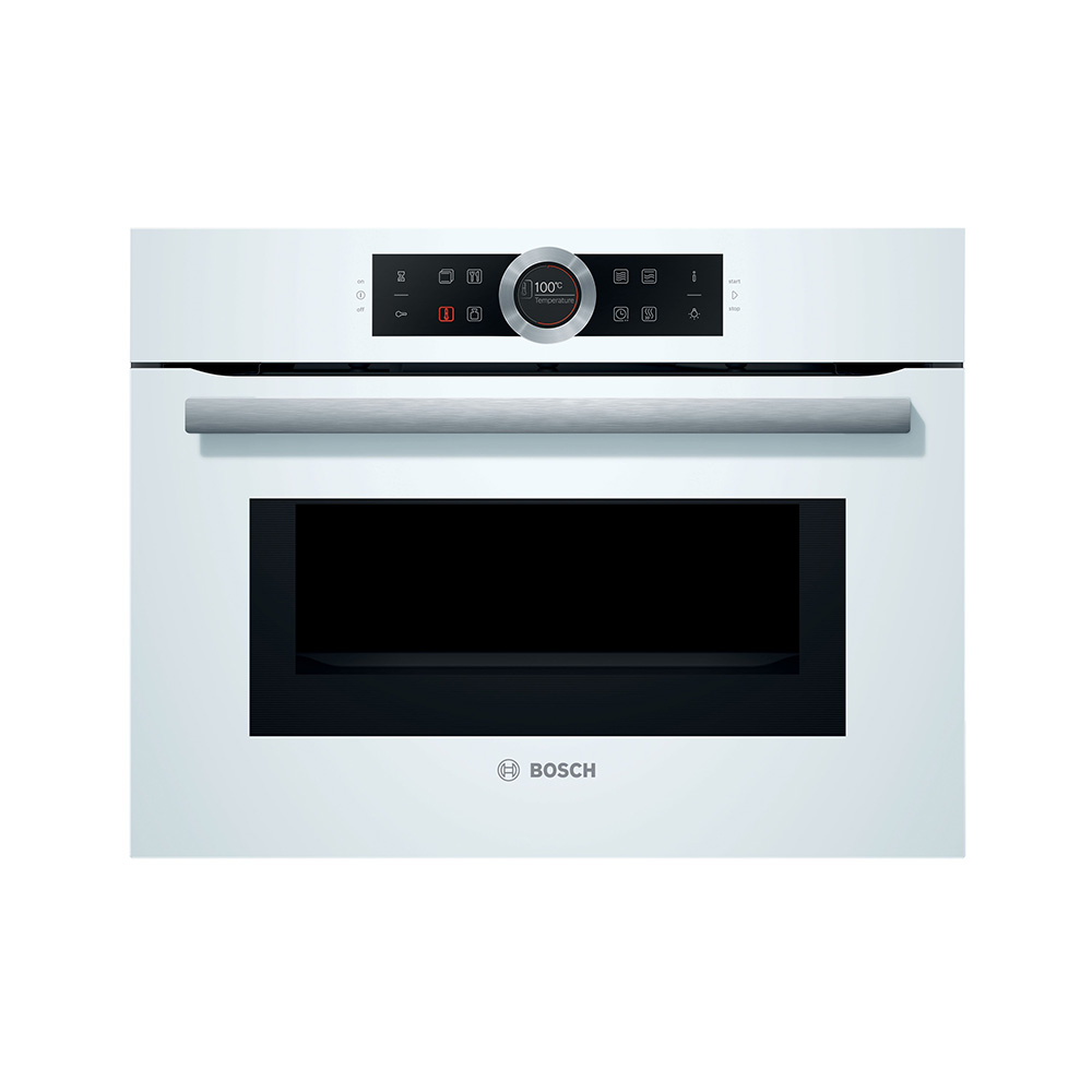 Horno BOSCH CMG633BW1, 45 cm, Blanco, Clase A, Microondas, Compacto, 45 l.