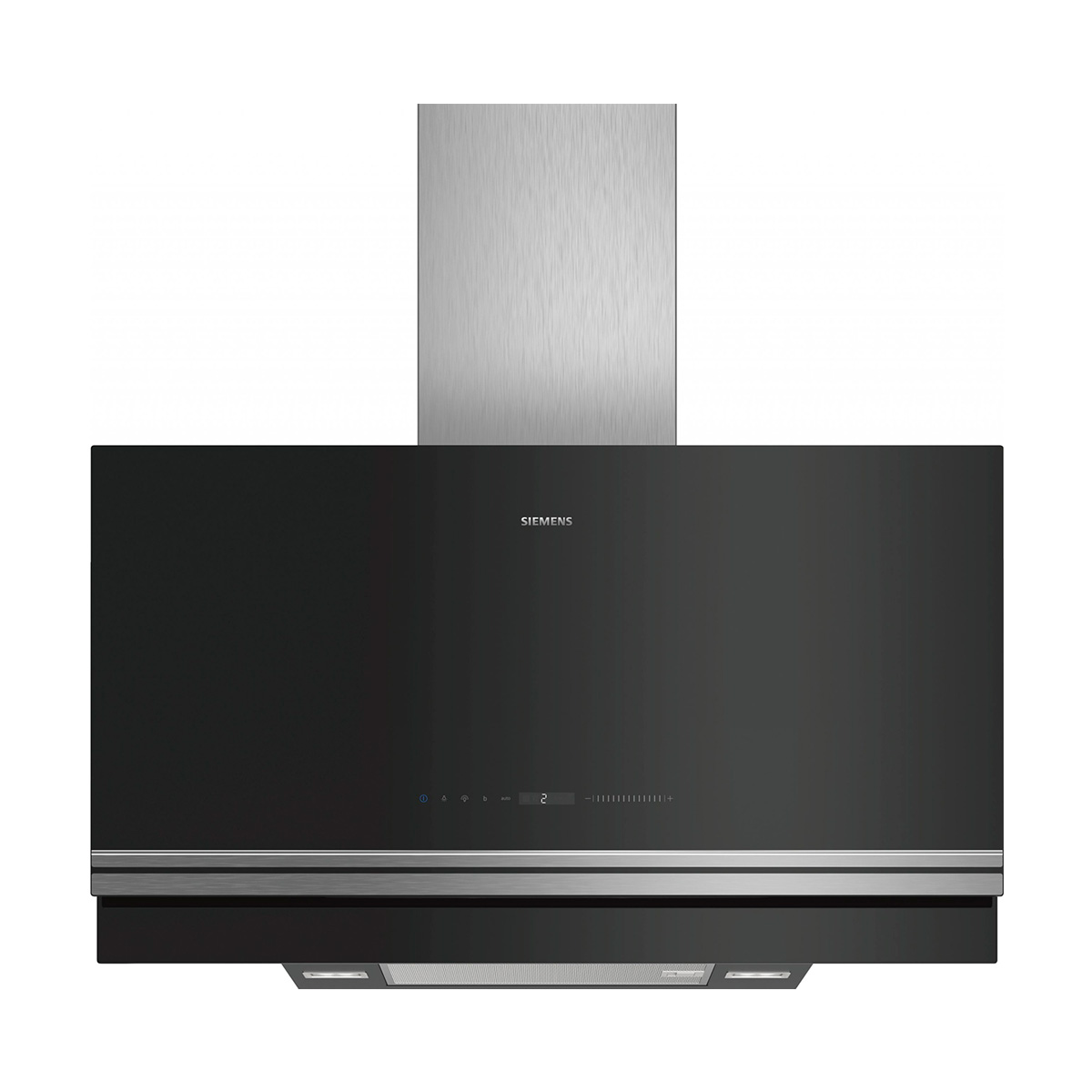 Campana SIEMENS LC97FVW60, 90 cm, Cristal Negro, Clase B, Decorativa De Pared