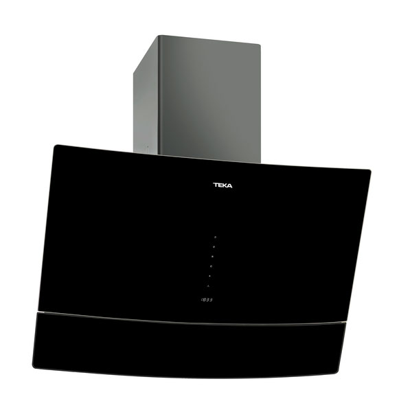 Campana TEKA DVU 590, 90 cm, Negro, Clase D, Decorativa Vertical con Touch Control y apertura automática con control remoto