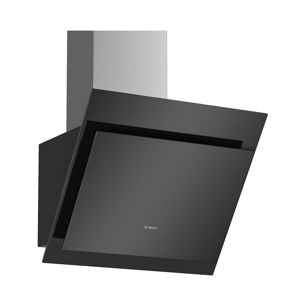 Campana BOSCH  DWK67CM60, 60 cm, Cristal Negro, Clase B, Decorativa