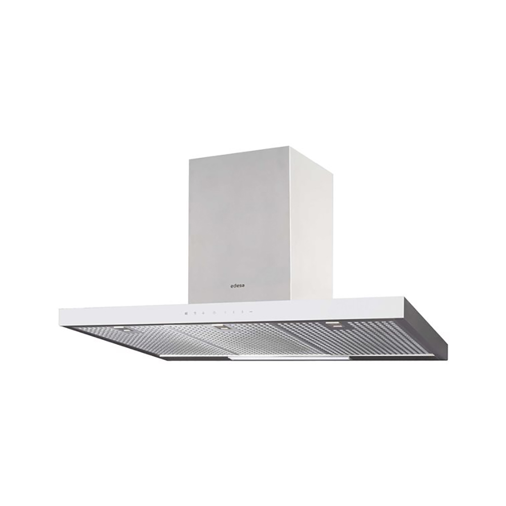 Campana EDESA ECB9831 XGWH, 90 cm, Acero Inox/Blanco, Clase A., Decorativa