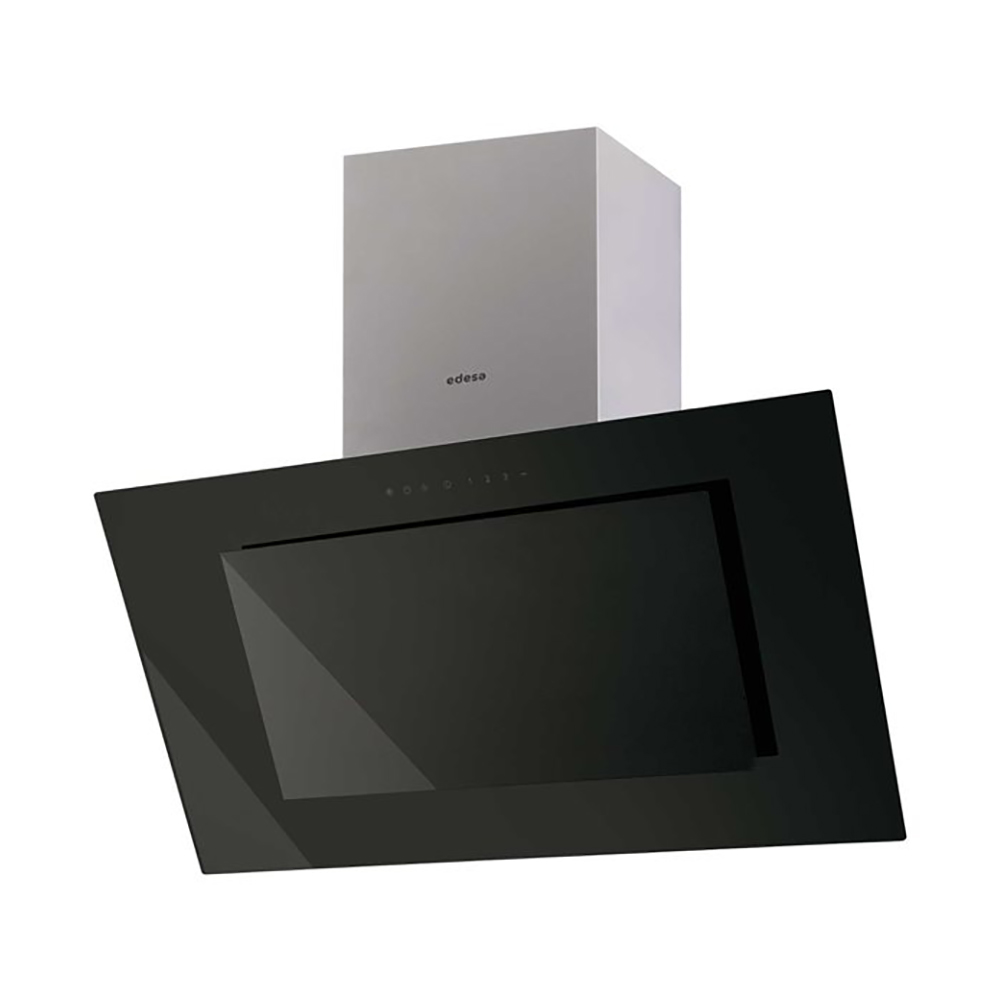 Campana EDESA ECV9831 XGBK, 90 cm, Acero Inox/Negro, Clase A., Decorativa