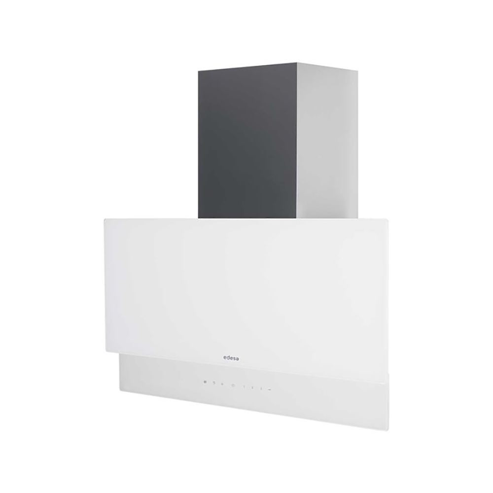 Campana EDESA ECV9832 GWH, 90 cm, Acero Inox/Blanco, Clase A., Decorativa