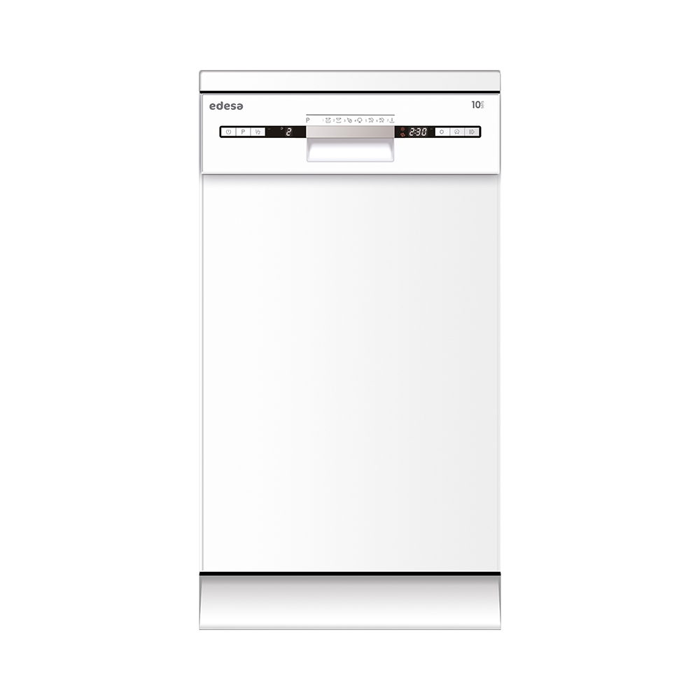 Lavavajillas EDESA EDW4710 WH, Clase E, 45 cm, Blanco, Libre Instalación, 10 Servicios