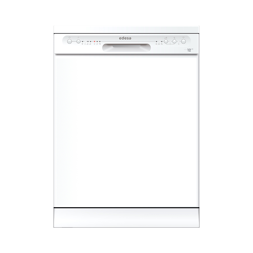 Lavavajillas EDESA EDW6120WH, Clase E, 60 cm,  Blanco, Libre Instalación, 12 Servicios