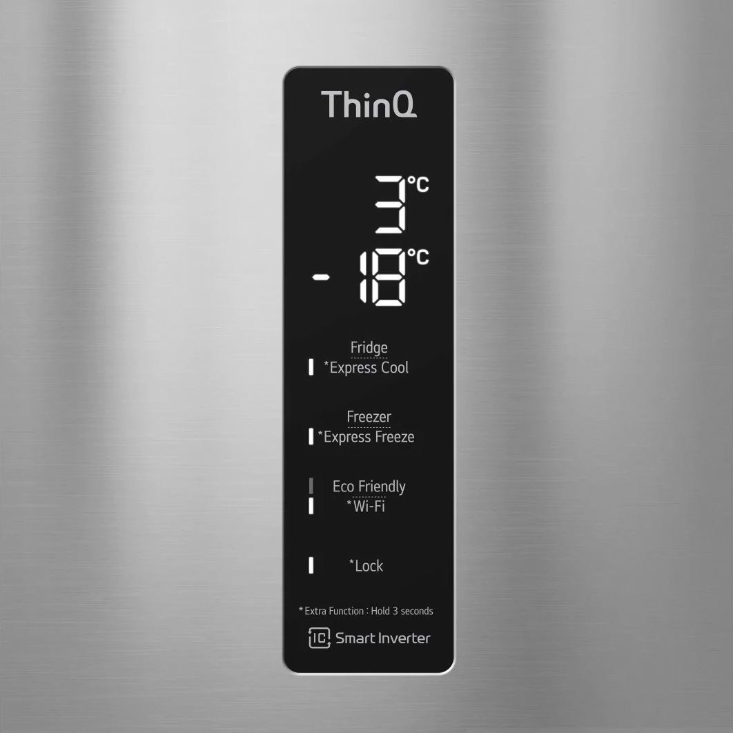 Frigorífico LG GBB62PZHMN, Clase E, Acero Inox. 203×60 cm. Combi