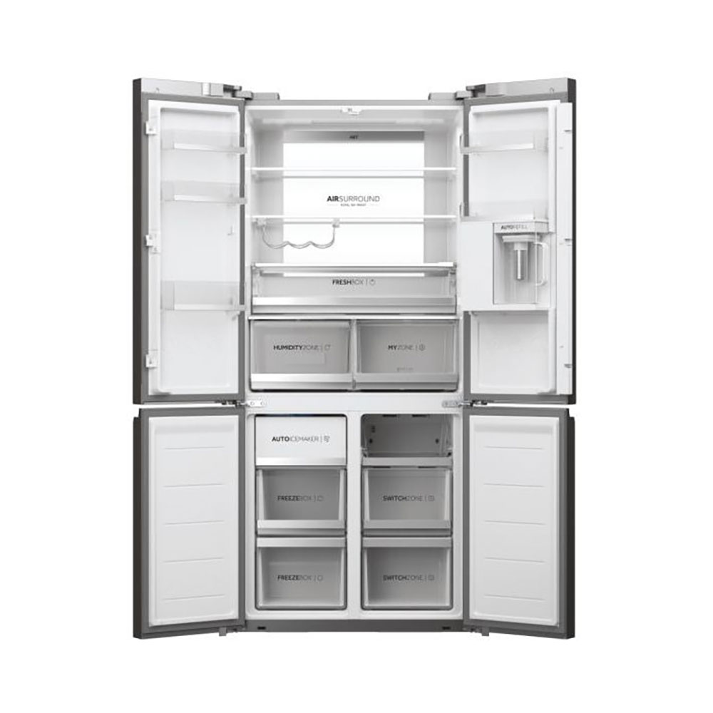 Frigorífico HAIER HCW7819EHMP, Clase E, Platinium Inox, 190×83 cm, MultiDoor Cube 83 Series 7