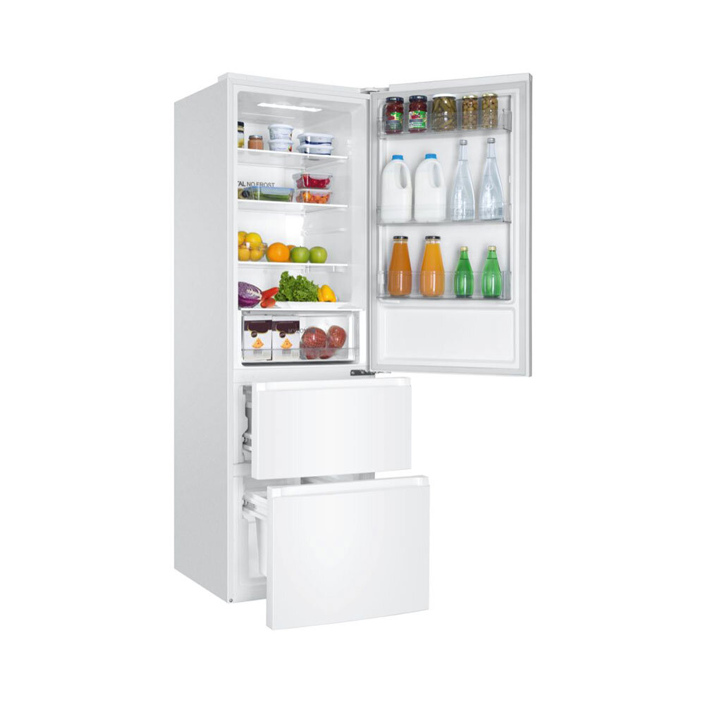 Frigorífico Haier HTR3619ENPW Clase E, 191cmx60, 3 Puertas, 348L, NoFrost, Blanco