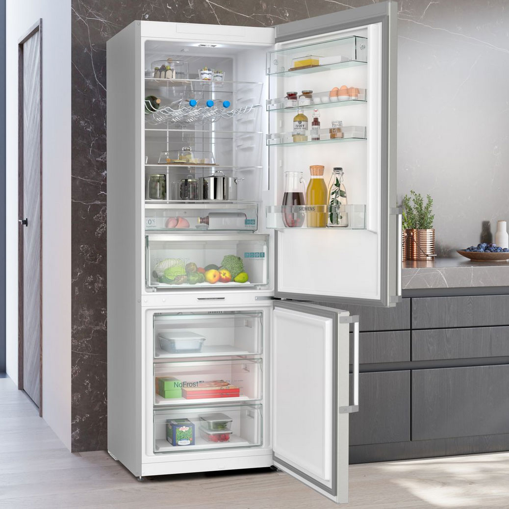 Frigorífico SIEMENS KG49NAIBT Clase B, Acero Inox Antihuellas, 203×70 cm, Combi