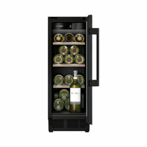Vinoteca BOSCH KUW20VHF0, Clase F, Negro, 82×30 cm, 21 Botellas