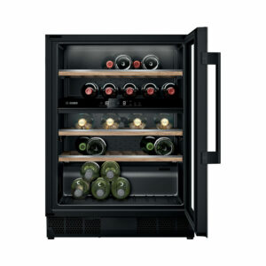 Vinoteca BOSCH KUW21AHG0, Clase G, Negro, 82×60 cm, 44 Botellas