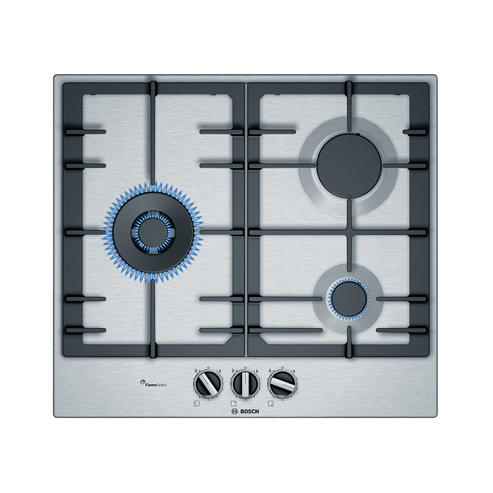 Placa BOSCH PCC6A5B90, 60 cm, Acero, Gas