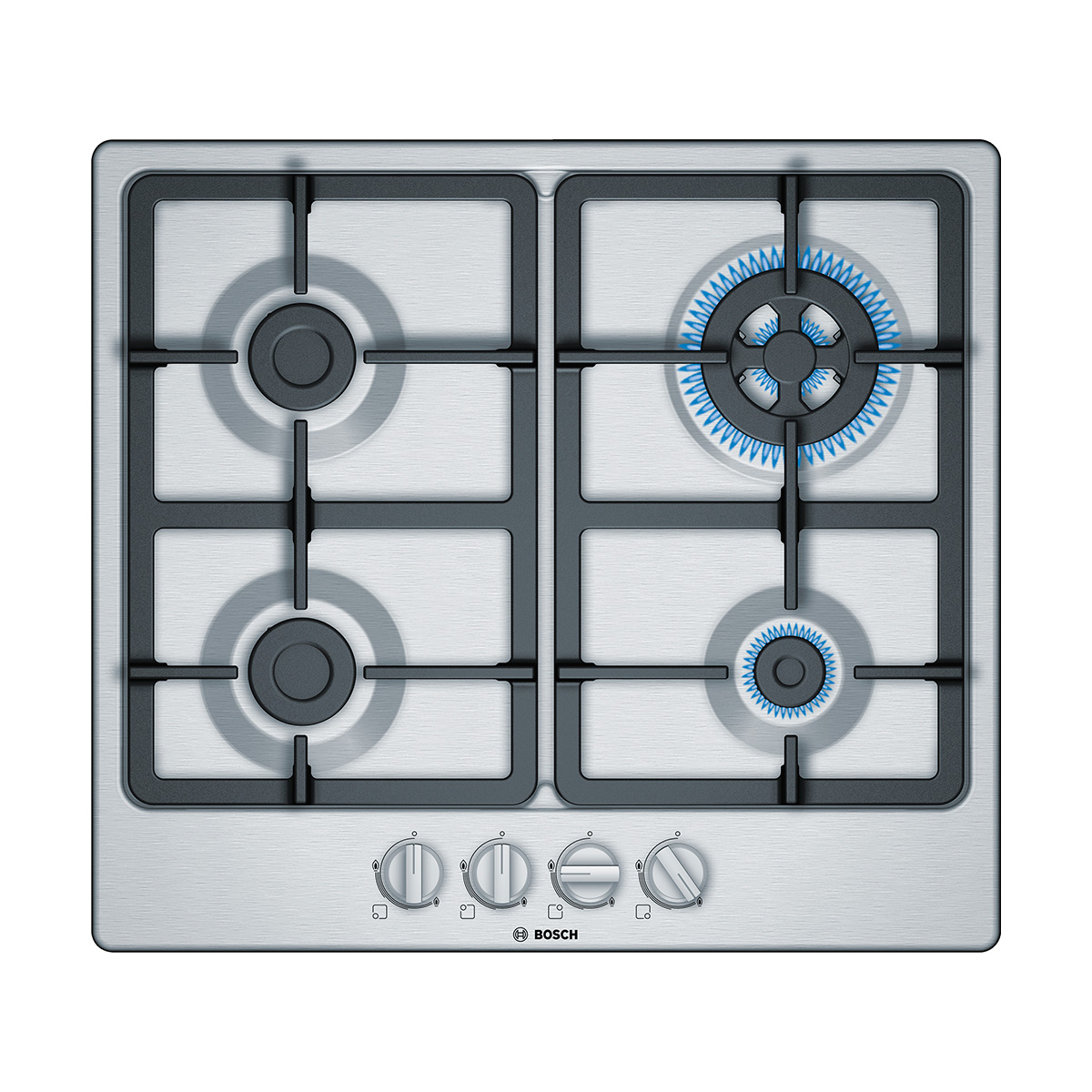 Placa BOSCH PGH6B5B90, 60 cm, Acero, Gas