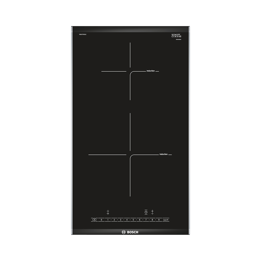 Placa BOSCH PIB375FB1E, 30 cm, Negro, Inducción, Dominó