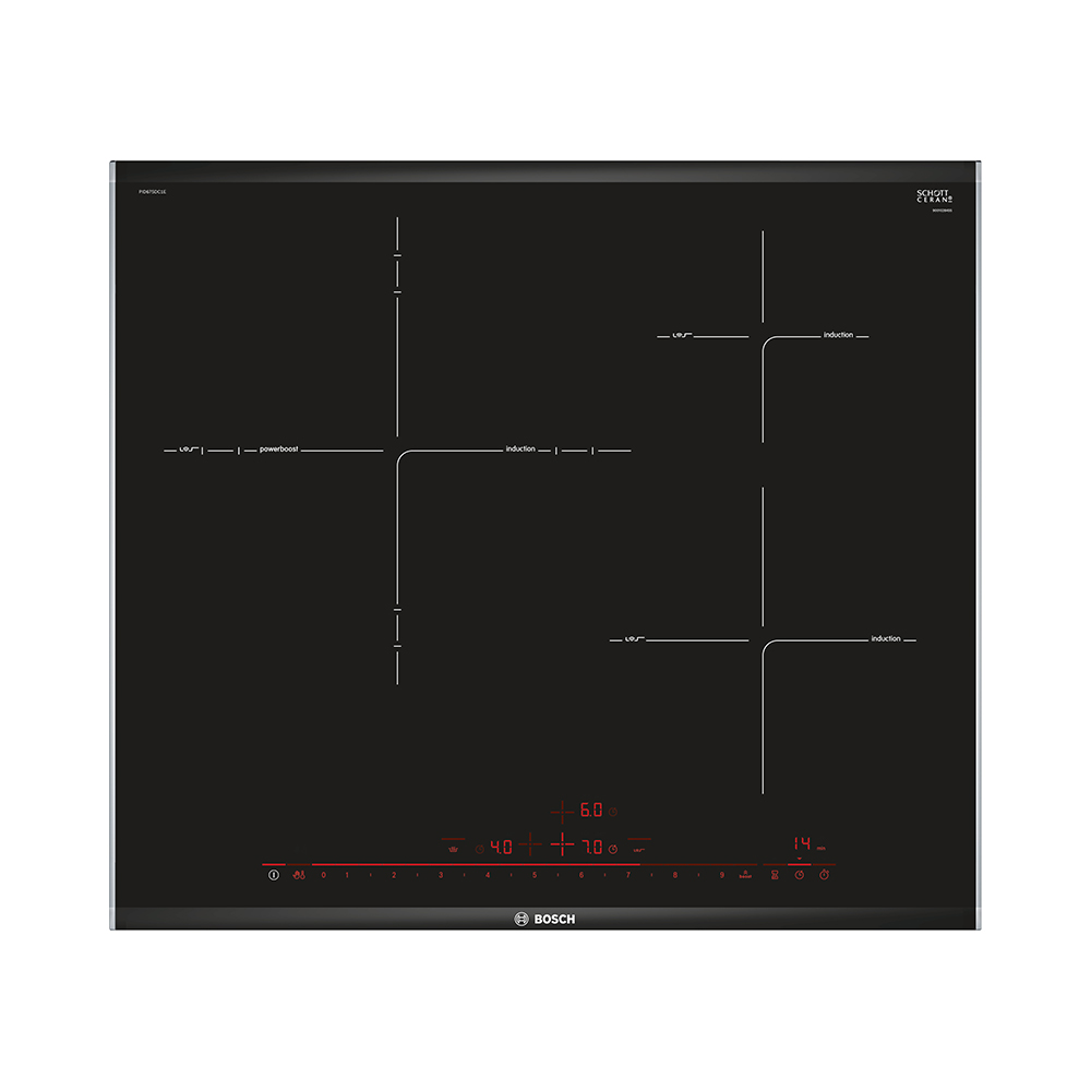 Placa BOSCH PID675DC1E, 60 cm, Negro, Inducción