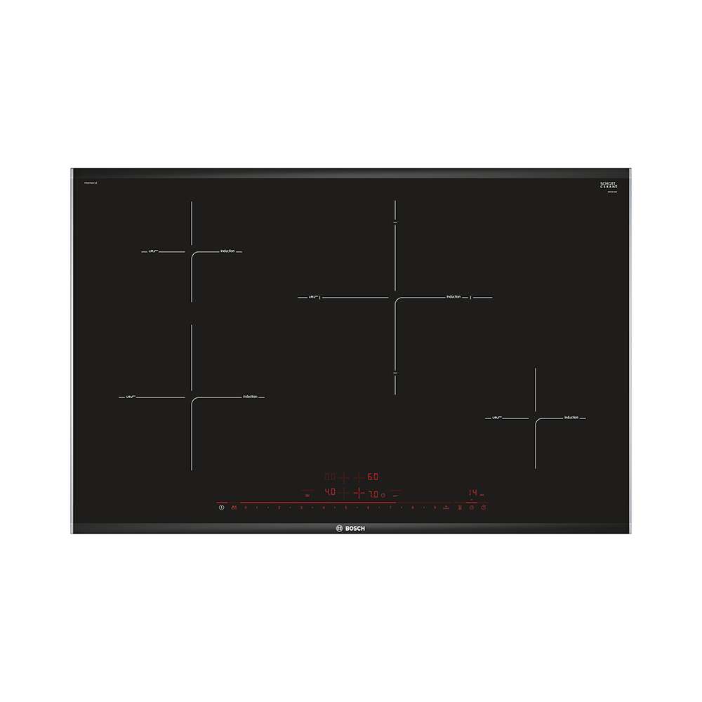 Placa BOSCH PIE875DC1E, 80 cm, Negro, Inducción