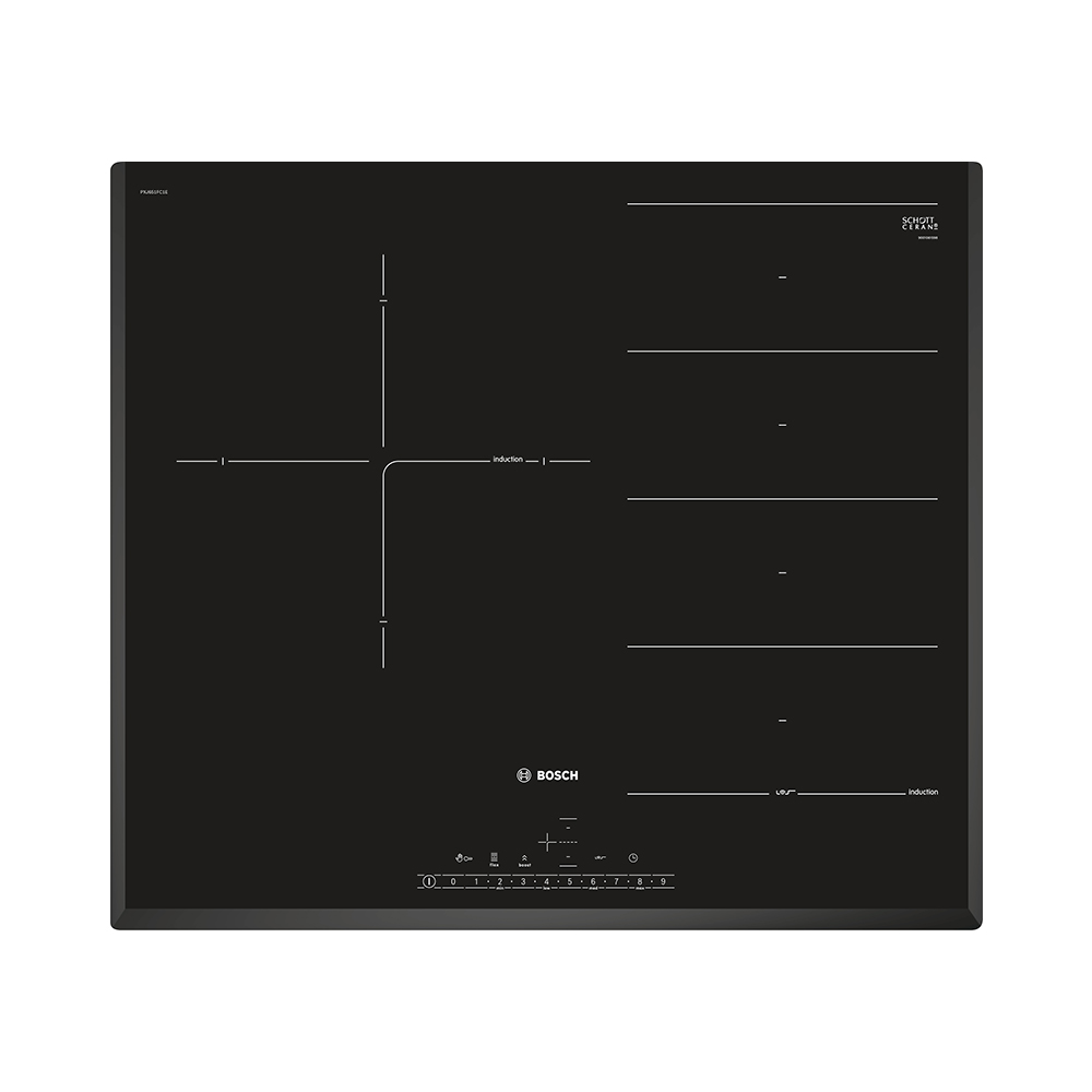 Placa BOSCH PXJ651FC1E, 60 cm, Negro, Inducción