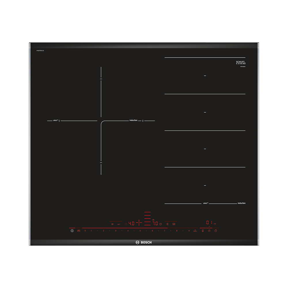 Placa BOSCH PXJ675DC1E, 60 cm, Negro, Inducción