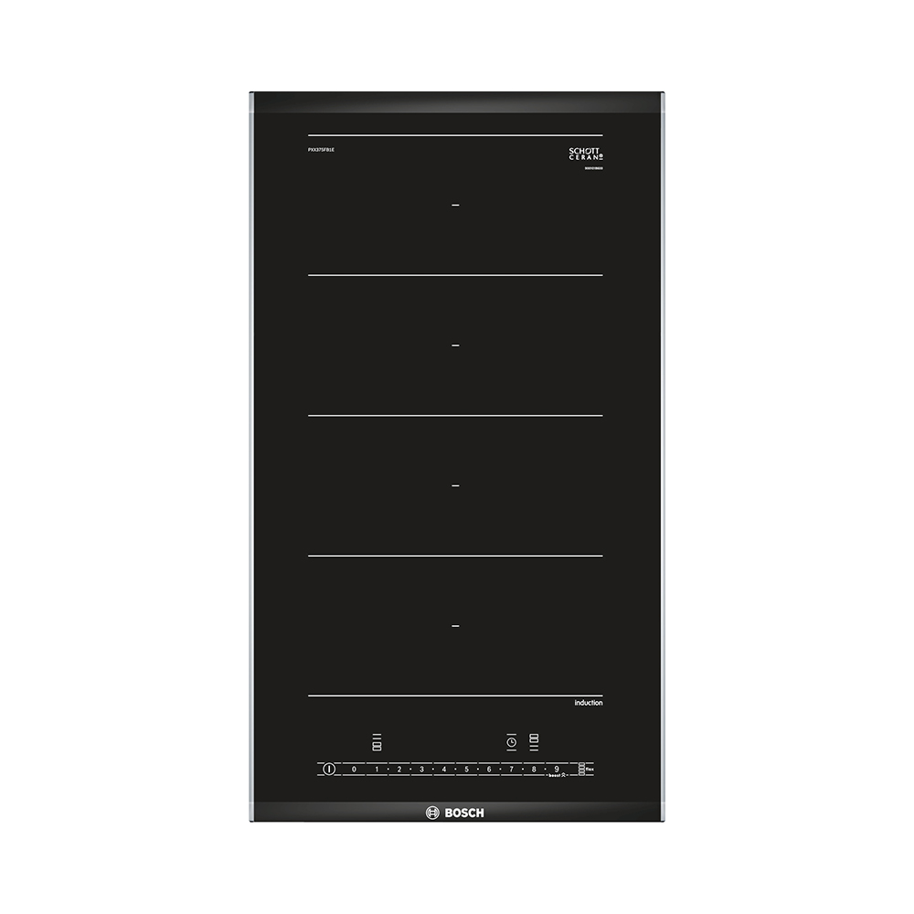 Placa BOSCH PXX375FB1E, 30 cm, Negro, Inducción, Dominó
