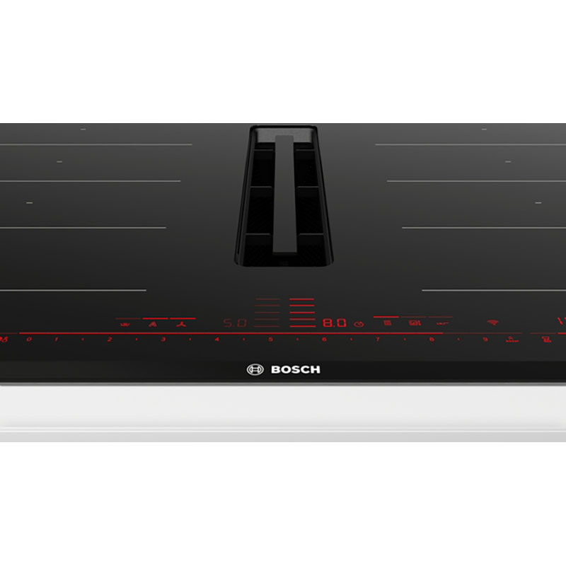 Placa BOSCH PXX875D57E, 80 cm, Negro, Con Perfiles, Con Extractor, Inducción.
