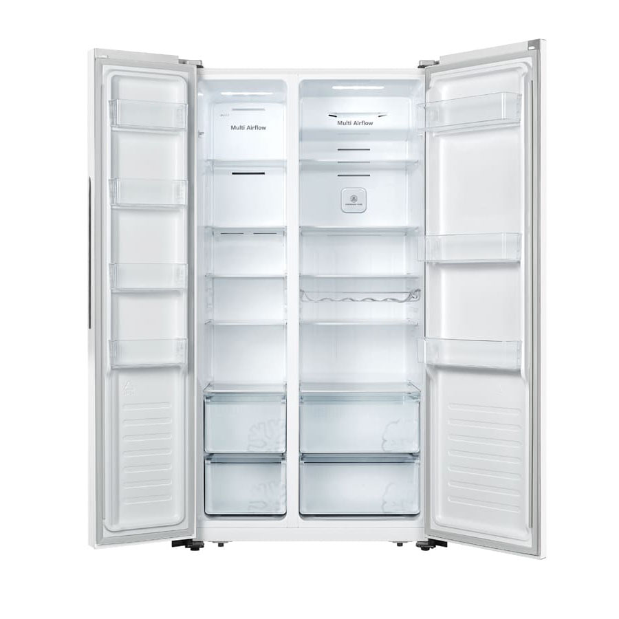 Frigorífico HISENSE RS677N4BWE, Clase E, Blanco, 178x91x65cm, Display, Americano