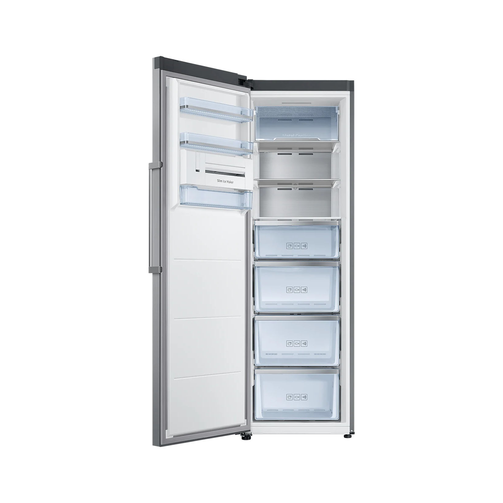 Congelador SAMSUNG RZ32M7135S9, Clase E, Twin Inox, 185×59 cm, Vertical, No Frost