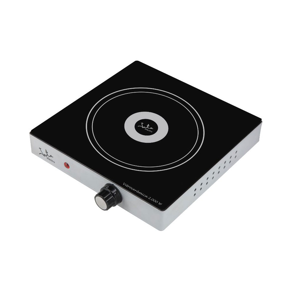 Cocina Eléctrica Vitrocerámica JATA V139. 1 Placa Calorífica. Potencia 2.000 W.