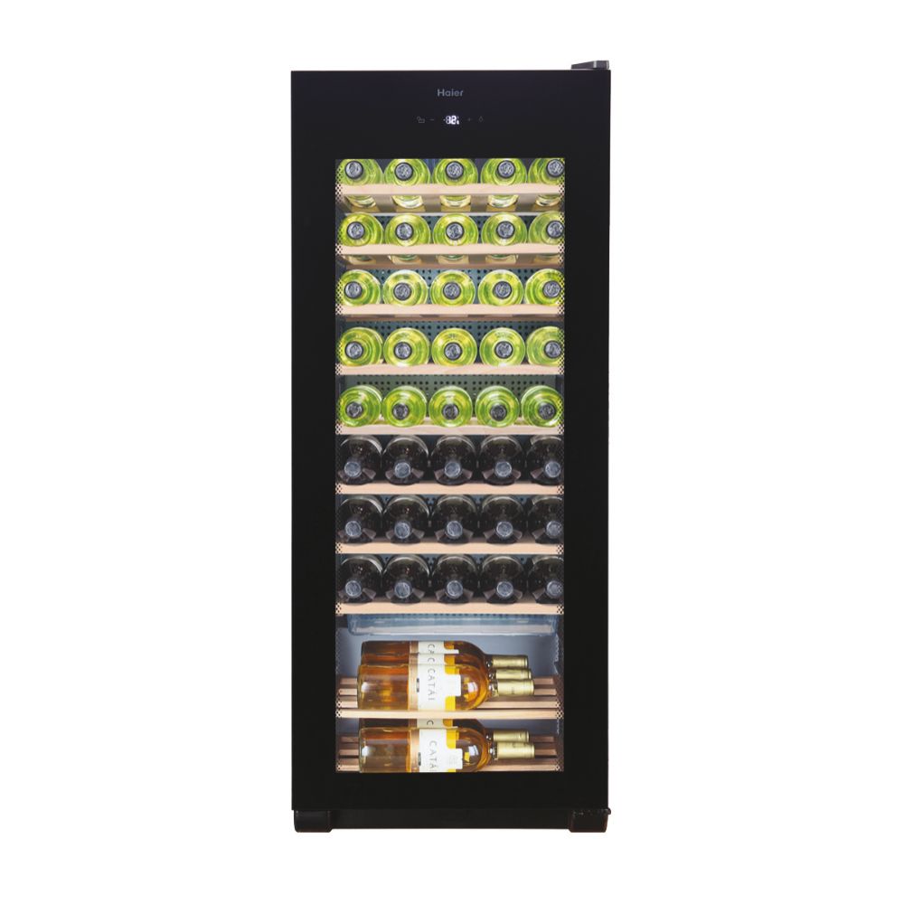Vinoteca HAIER WS50GA, Clase G, Negro, 127×50 cm, 50 Botellas.