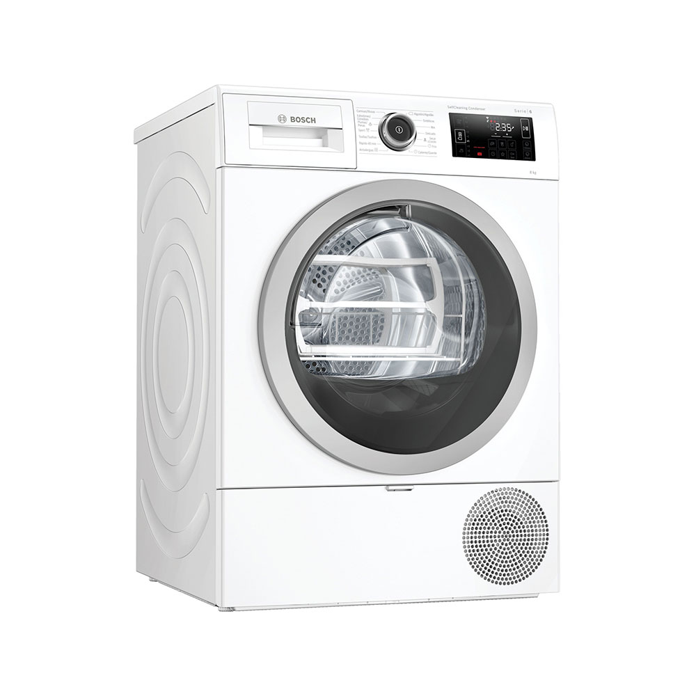 Secadora BOSCH WTU87RH1ES, Clase A+++, Blanco, con Bomba de Calor, 8 kilos