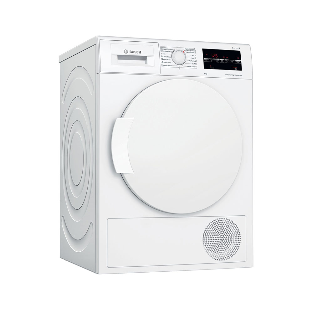Secadora BOSCH WTW87641ES, Clase A+++, Blanco, con Bomba de Calor, 8 Kilos